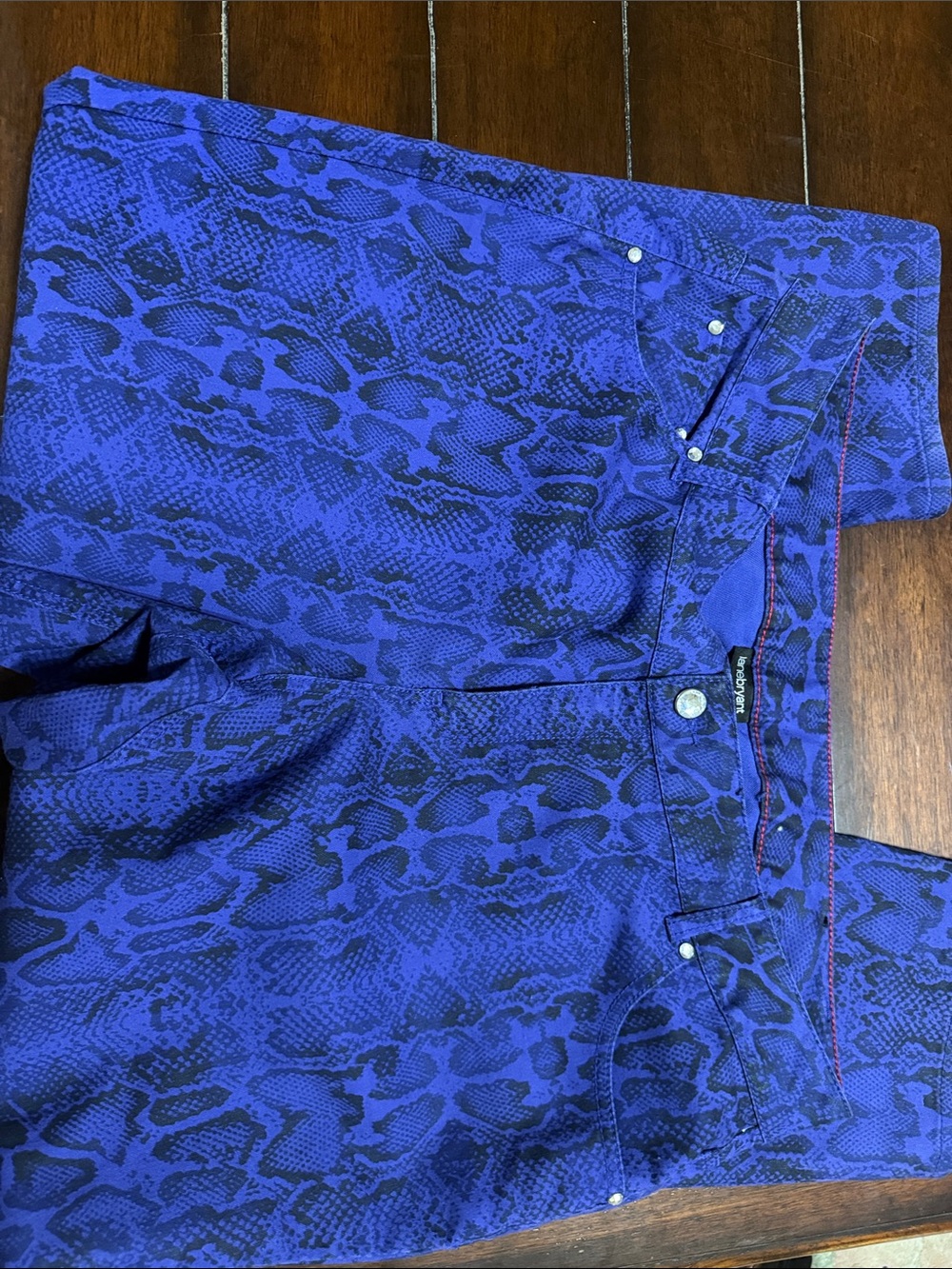 Lane Bryant Blue Snake Print Jeans